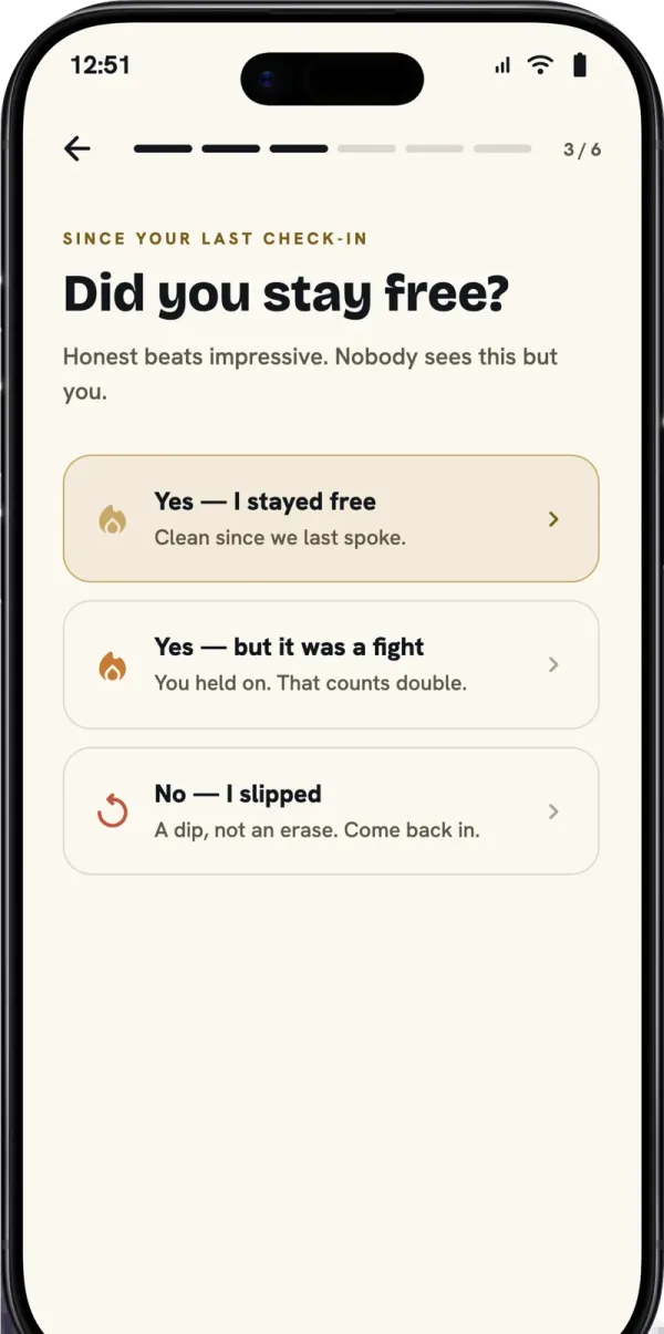 Daily check-in screen