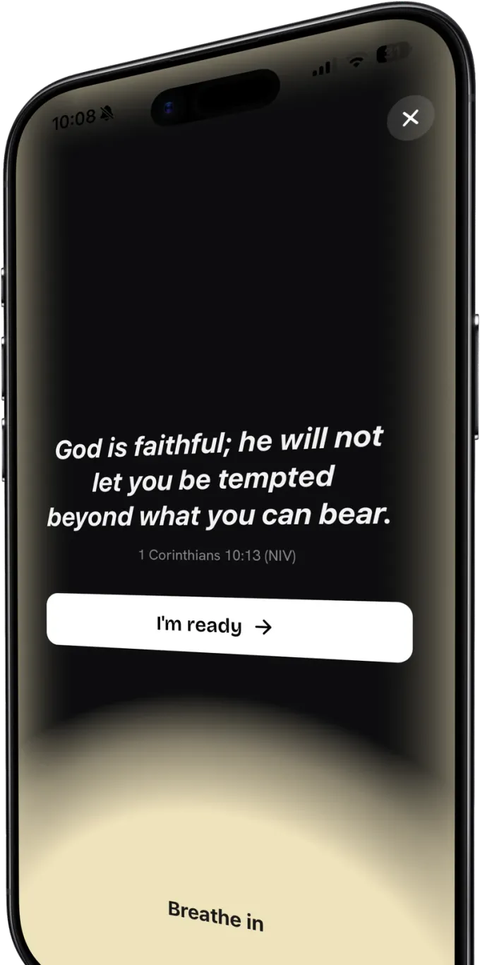 Urge flow screen guiding you through a craving