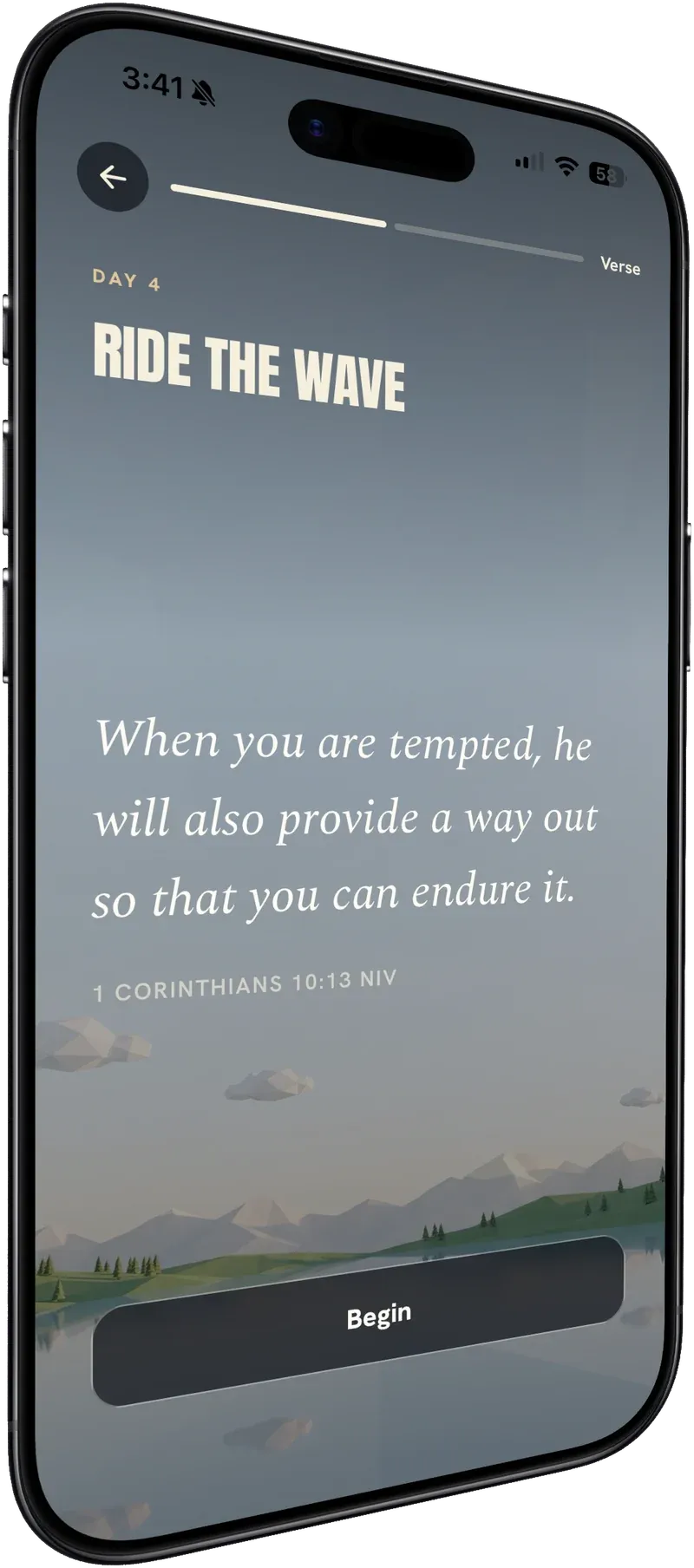 Daily lesson screen: Ride the wave